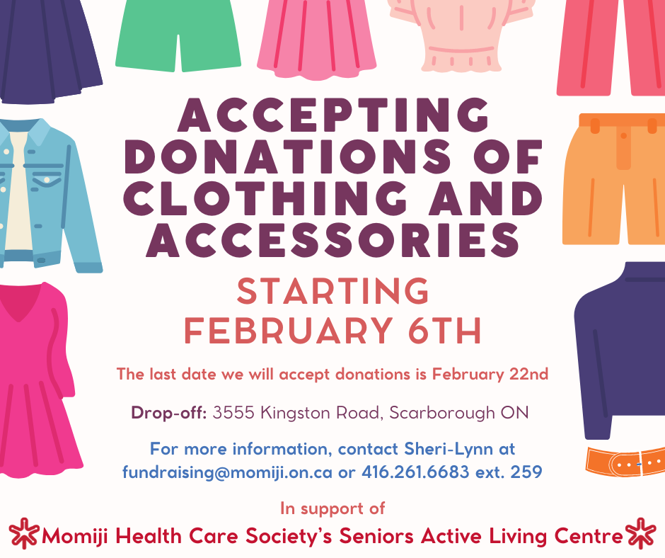 Collecting Clothing and Accessories! - Momiji Health Care Society